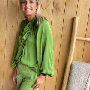 Tina satin blouse green