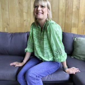 Ghilly broderie blouse green